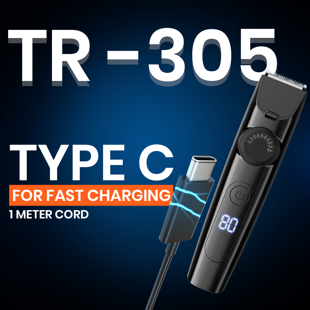 TR-305 waterproof beard trimmer with IPX7 rating, 0.5–20mm adjustable ...