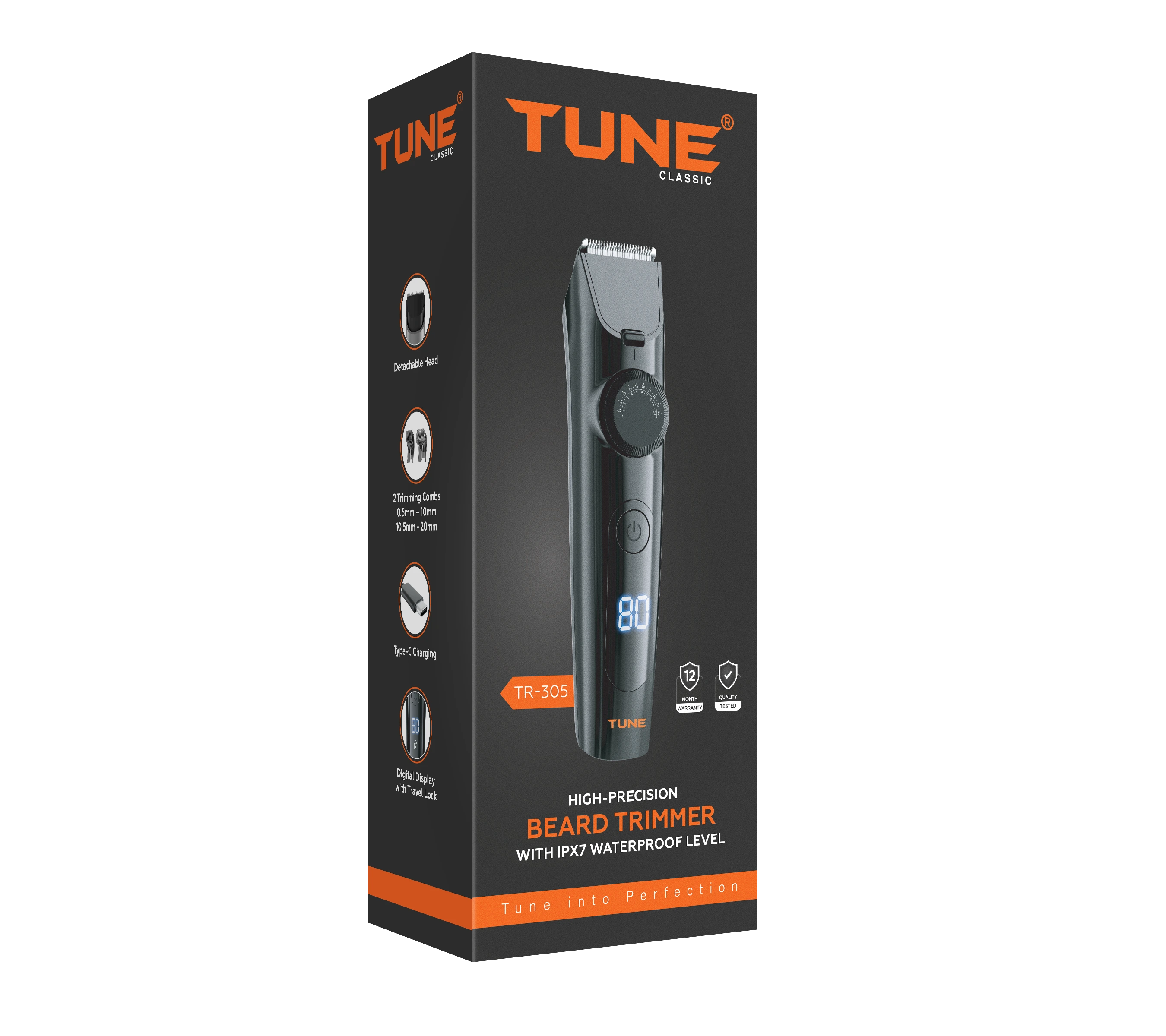 Tune Classic Waterproof Level Hair IPX7  Trimmer - TR305